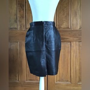 New chocolate brown real leather skirt sz 6